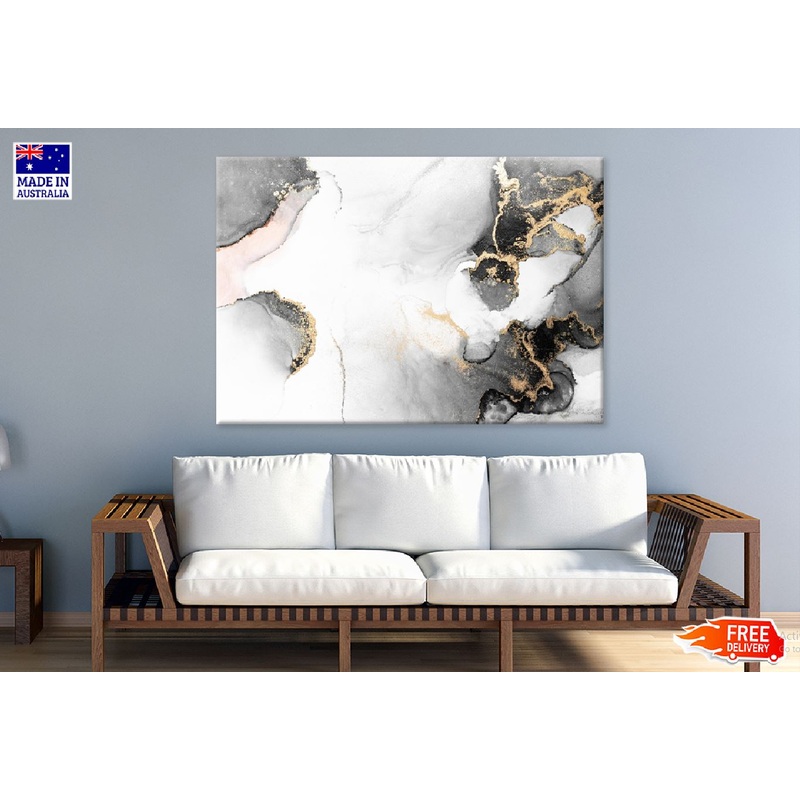 Black & Gold Marble Abstract Design Print 100% Australian Made