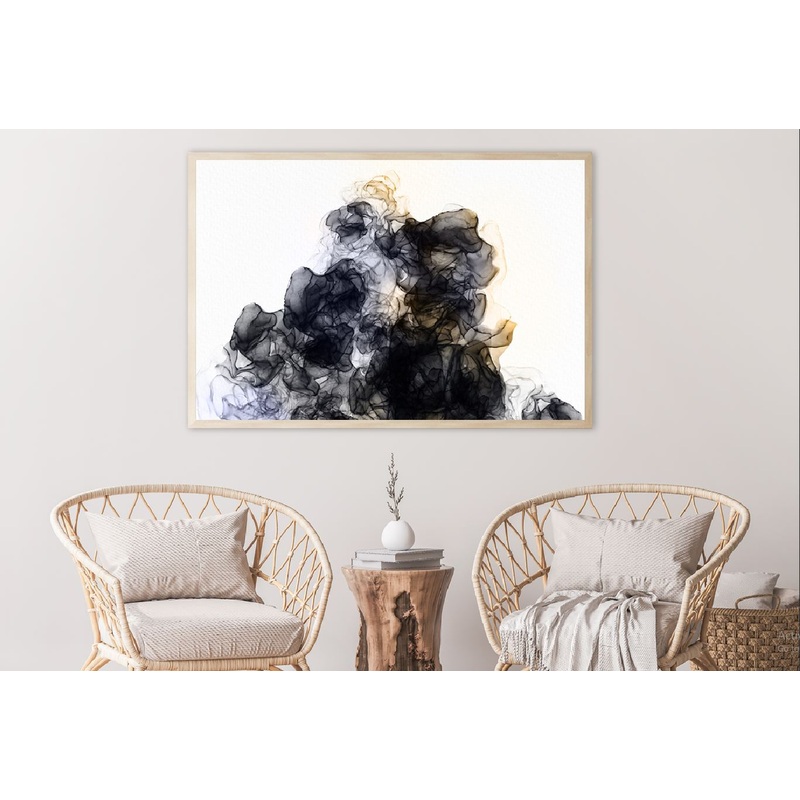 Black & Gold Smoke Abstract Design Home Decor Premium Quality Poster Print Choose Your Sizes