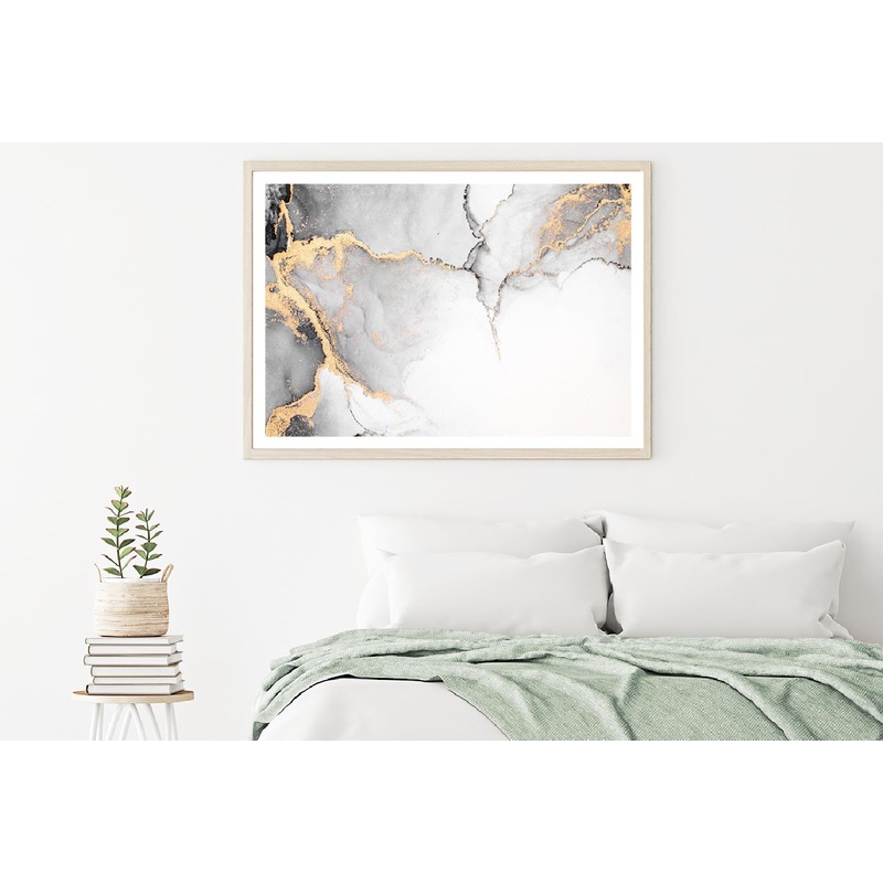 Black Gold Splash Marble Abstract Design Home Decor Premium Quality Poster Print Choose Your Sizes