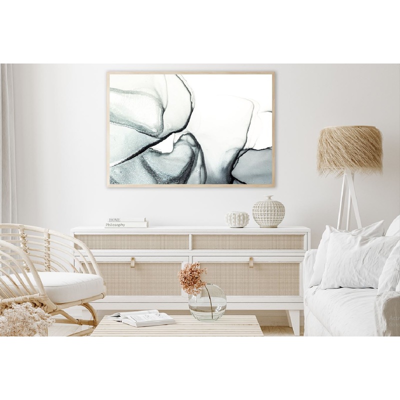 Black Grey Liquid Abstract Design Home Decor Premium Quality Poster Print Choose Your Sizes