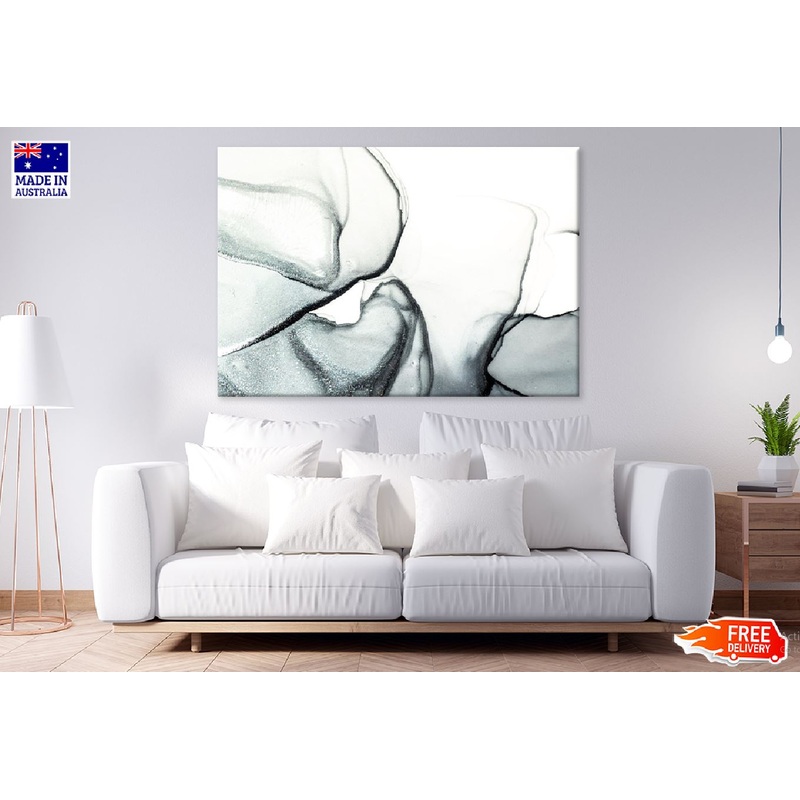 Black Grey Liquid Abstract Design Print 100% Australian Made
