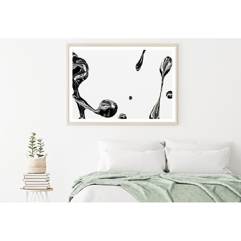 Black Marble Swirl Abstract Design Home Decor Premium Quality Poster Print Choose Your Sizes
