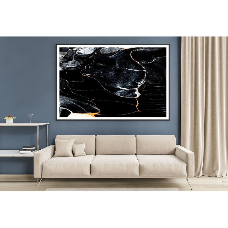Black Marble White Lines Abstract Design Home Decor Premium Quality Poster Print Choose Your Sizes