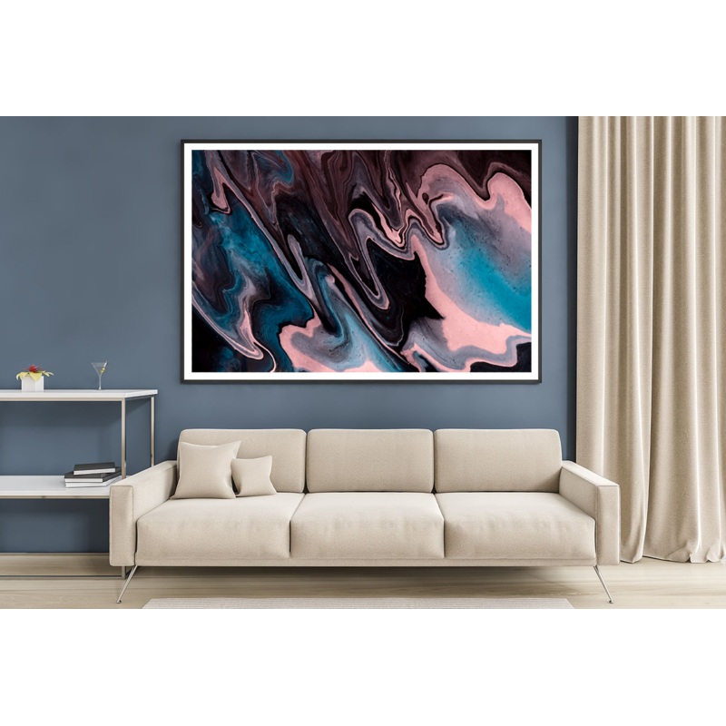 Black Pink & Blue Abstract Design Home Decor Premium Quality Poster Print Choose Your Sizes
