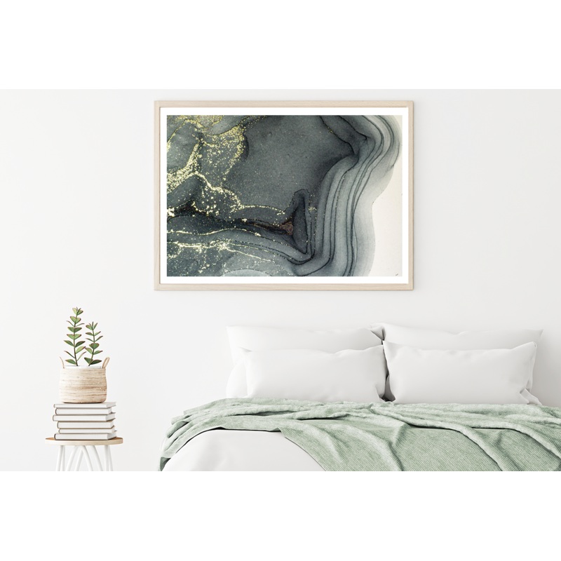Black White & Gold Abstract Art Home Decor Premium Quality Poster Print Choose Your Sizes