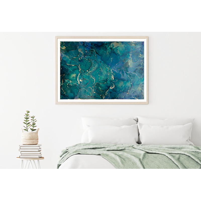 Blue & Green Abstract Design Home Decor Premium Quality Poster Print Choose Your Sizes