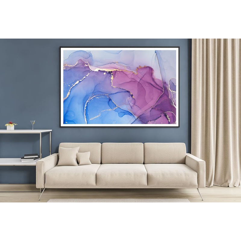 Blue Purple & Gold Lines Abstract Design Home Decor Premium Quality Poster Print Choose Your Sizes