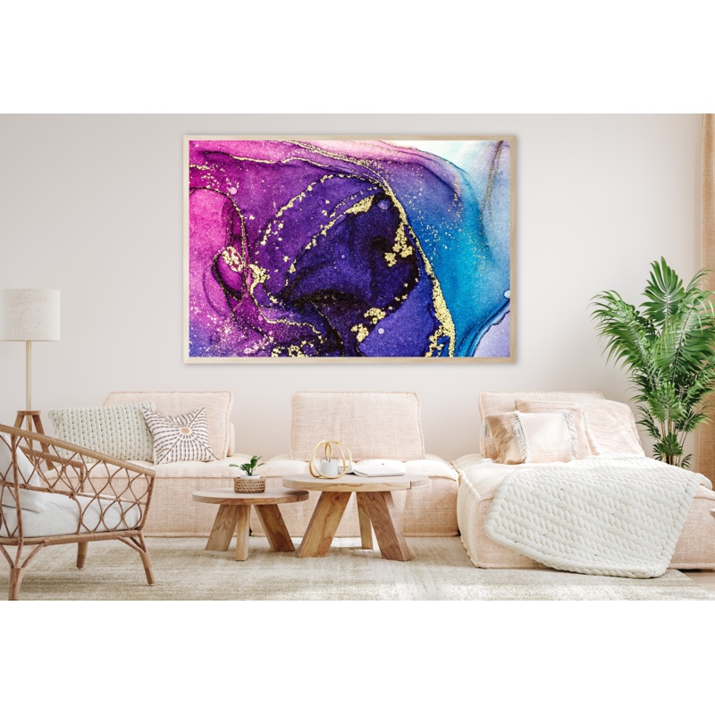 Blue Purple & Pink Abstract Art Home Decor Premium Quality Poster Print Choose Your Sizes