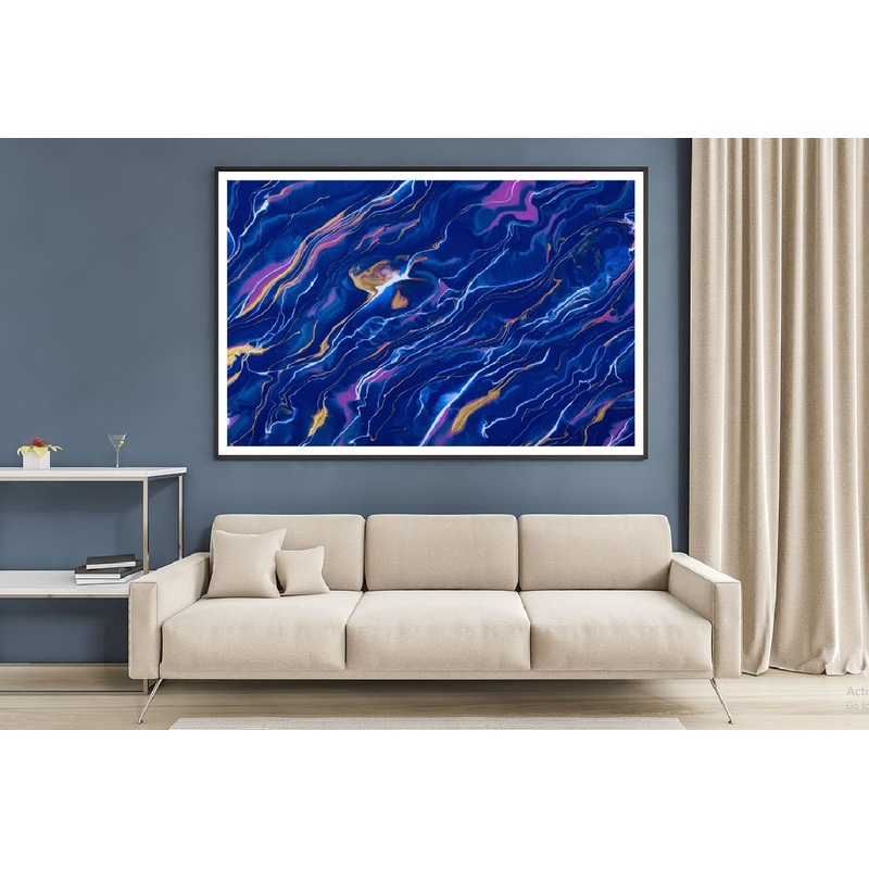 Blue Purple & Pink Fluid Abstract Design Home Decor Premium Quality Poster Print Choose Your Sizes