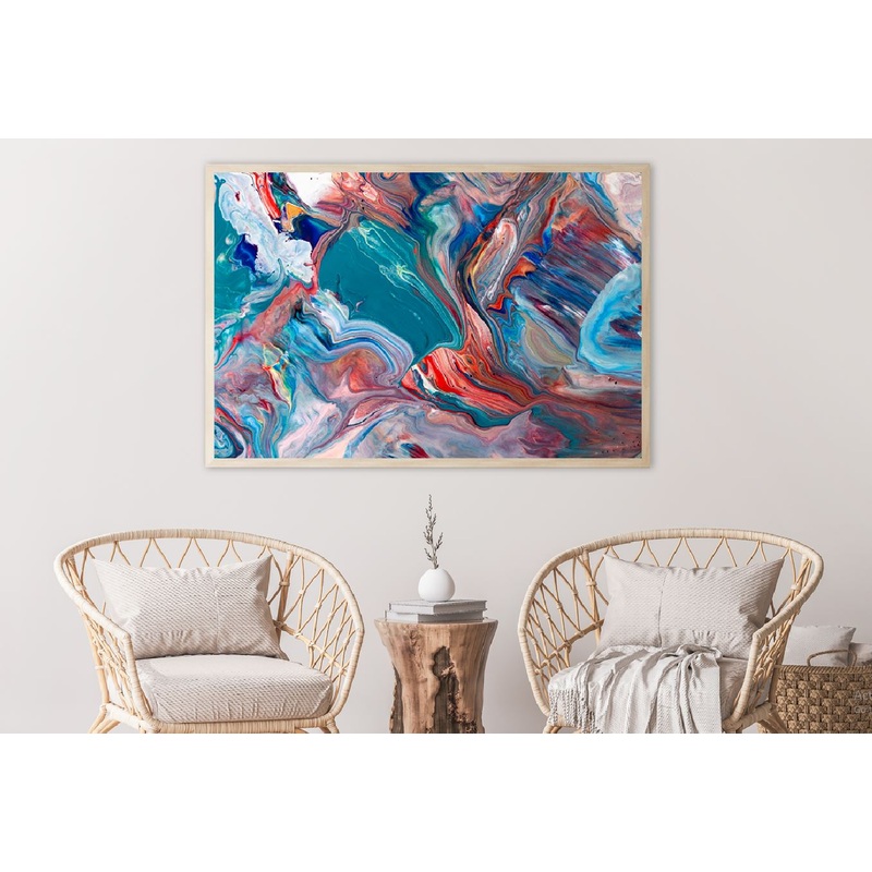 Blue Red & Green Fluid Abstract Design Home Decor Premium Quality Poster Print Choose Your Sizes