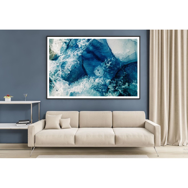 Blue Water Ink Abstract Design Home Decor Premium Quality Poster Print Choose Your Sizes