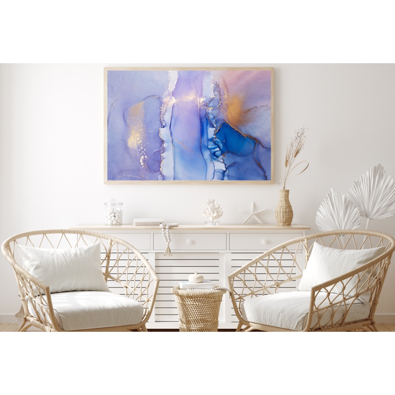 Blue Yellow & Purple Abstract Art Home Decor Premium Quality Poster Print Choose Your Sizes