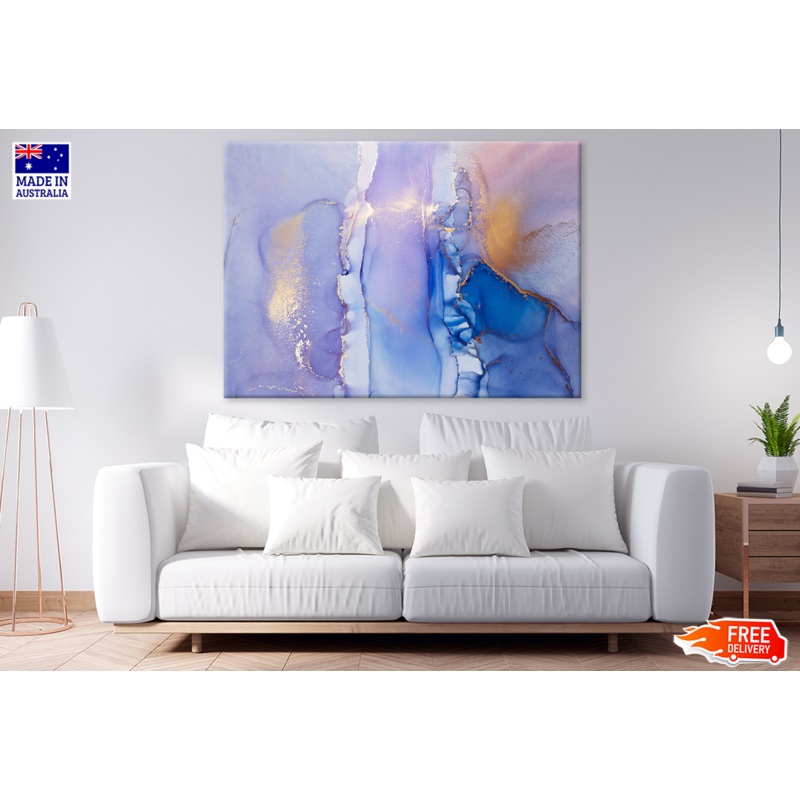 Blue Yellow & Purple Abstract Art Print 100% Australian Made