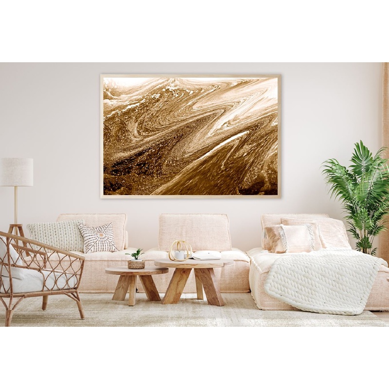Brown Gold Fluid Abstract Design Home Decor Premium Quality Poster Print Choose Your Sizes
