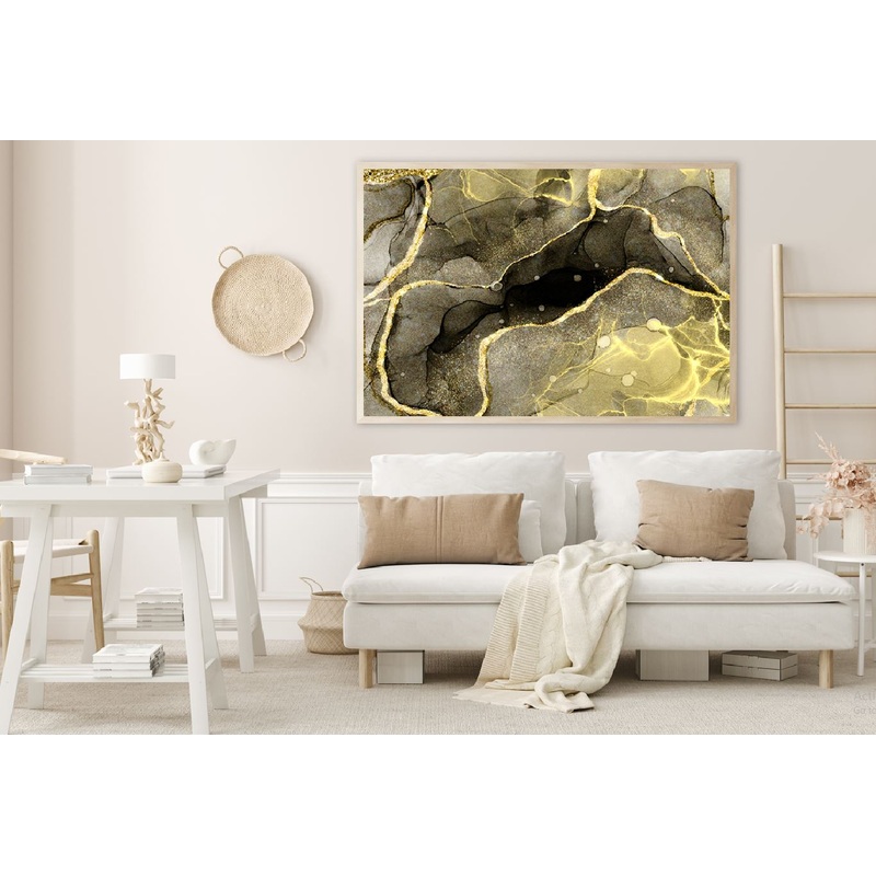 Brown & Gold Marble Abstract Design Home Decor Premium Quality Poster Print Choose Your Sizes