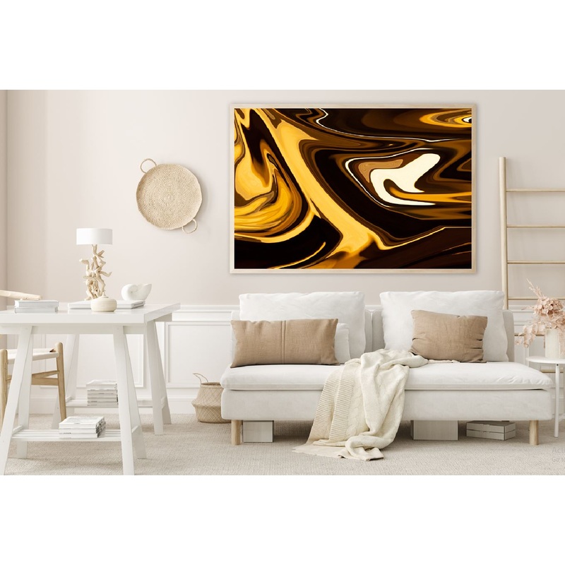 Brown Gold & Yellow Abstract Design Home Decor Premium Quality Poster Print Choose Your Sizes