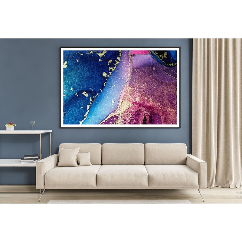 Dark Blue & Pink Gold Abstract Design Home Decor Premium Quality Poster Print Choose Your Sizes