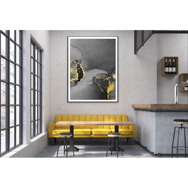 Dark Gold & Black Abstract Design Home Decor Premium Quality Poster Print Choose Your Sizes