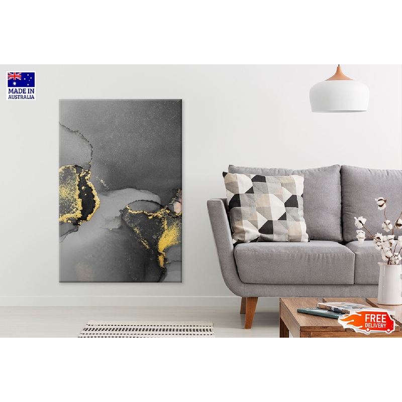 Dark Gold & Black Abstract Design Print 100% Australian Made