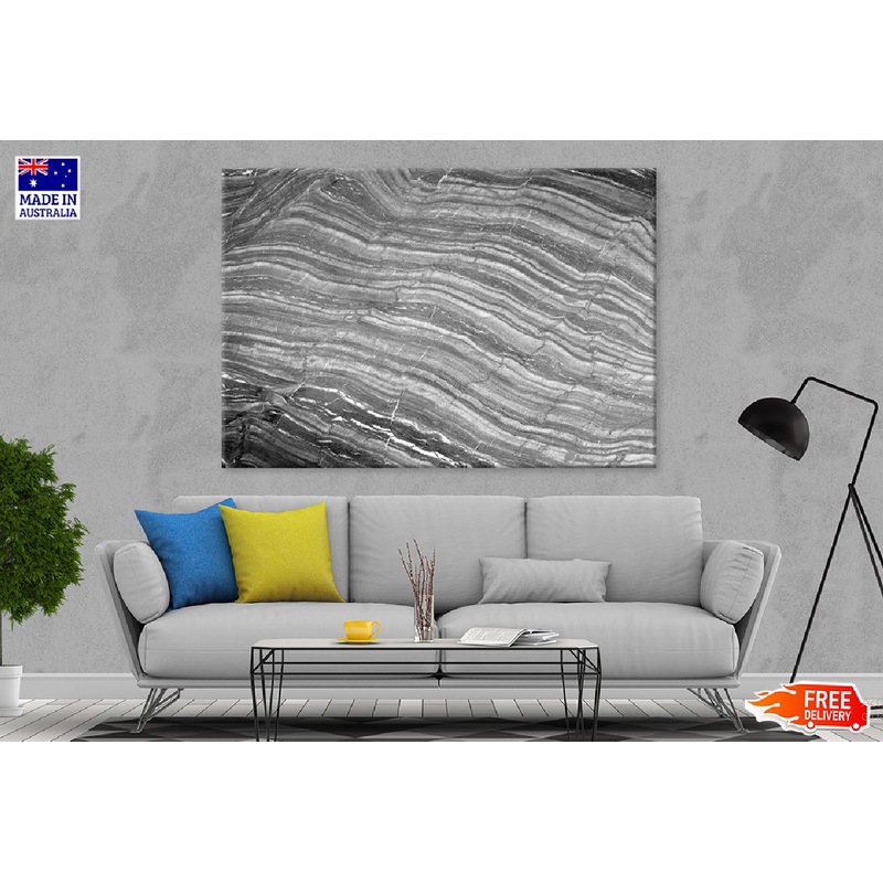 Dark Grey Marble Abstract Design Print 100% Australian Made