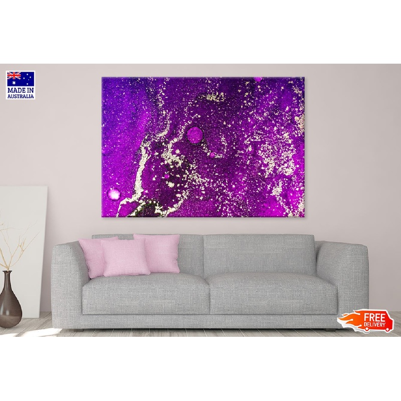 Dark Purple & Gold Abstract Design Print 100% Australian Made