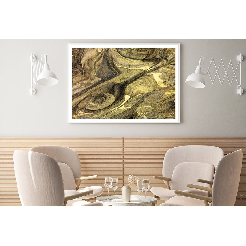 Elegant Gold Abstract Design Home Decor Premium Quality Poster Print Choose Your Sizes