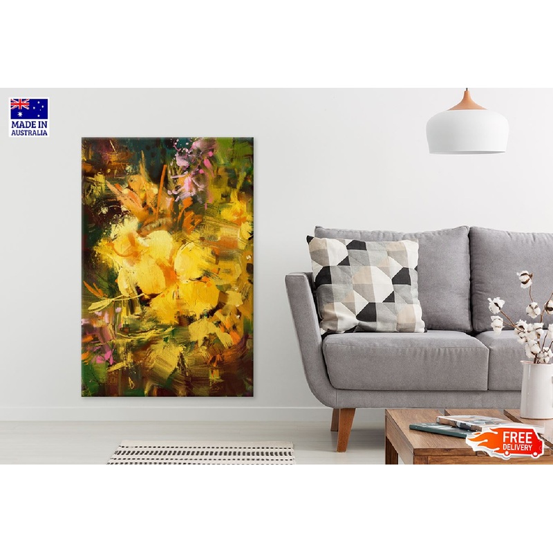 Gold & Yellow Abstract Painting Art Print 100% Australian Made
