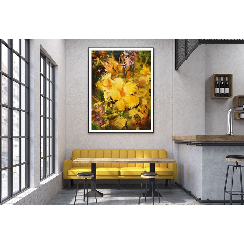 Gold & Yellow Fluid Abstract Design Home Decor Premium Quality Poster Print Choose Your Sizes