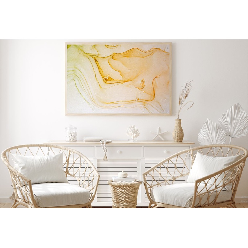 Golden Liquid Abstract Design Home Decor Premium Quality Poster Print Choose Your Sizes