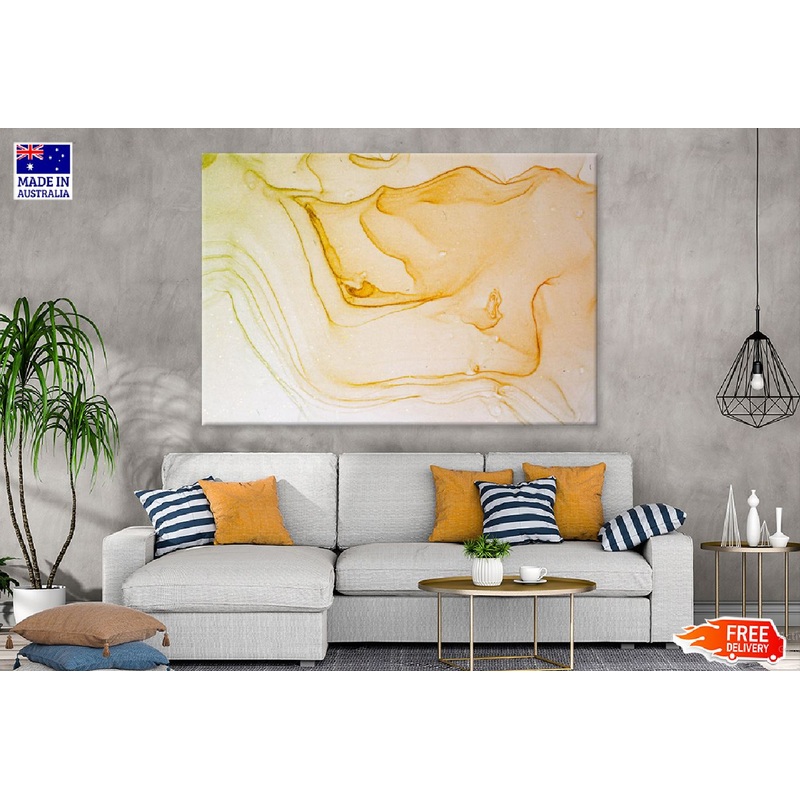 Golden Liquid Abstract Design Print 100% Australian Made