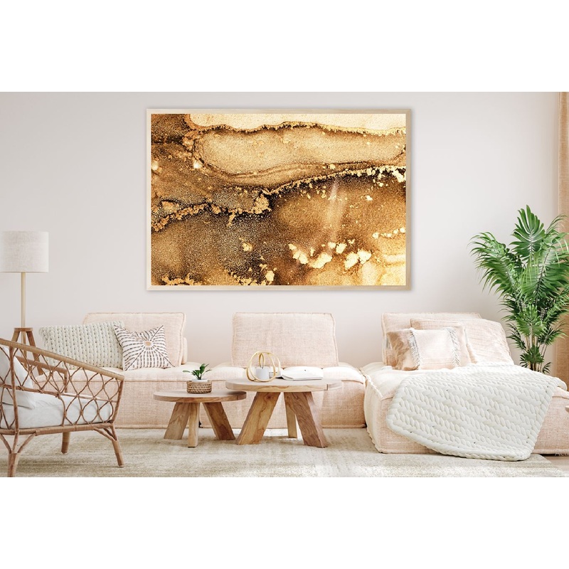 Golden Mineral Stone Abstract Design Home Decor Premium Quality Poster Print Choose Your Sizes