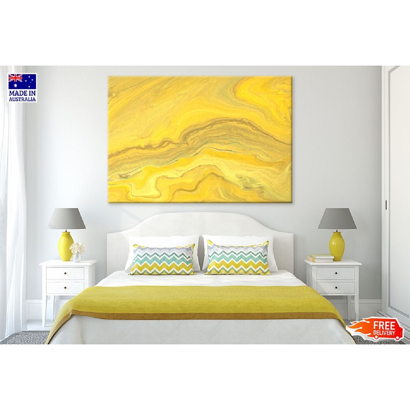 Golden Yellow Watercolor Abstract Design Print 100% Australian Made