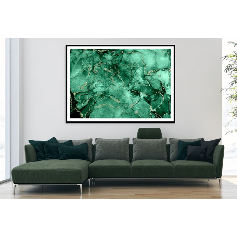 Green & Black Abstract Design Home Decor Premium Quality Poster Print Choose Your Sizes