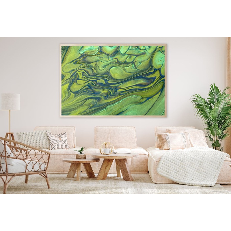 Green & Blue Fluid Abstract Design Home Decor Premium Quality Poster Print Choose Your Sizes