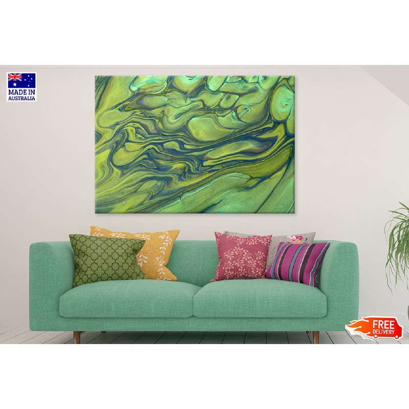 Green & Blue Fluid Abstract Design Print 100% Australian Made