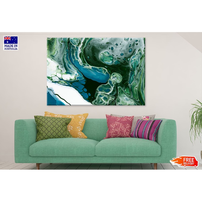 Green & Blue Marble Abstract Design Print 100% Australian Made