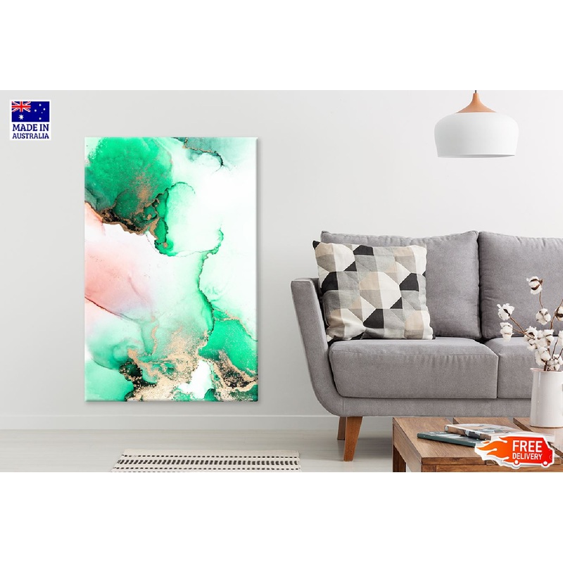 Green & Gold Liquid Abstract Design Print 100% Australian Made