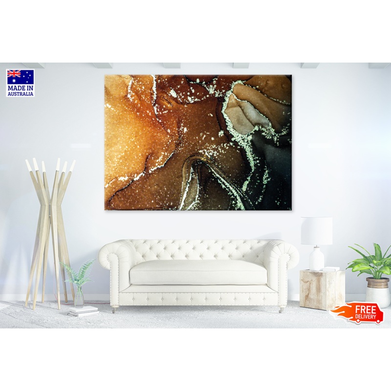 Orange & Brown Abstract Design Print 100% Australian Made
