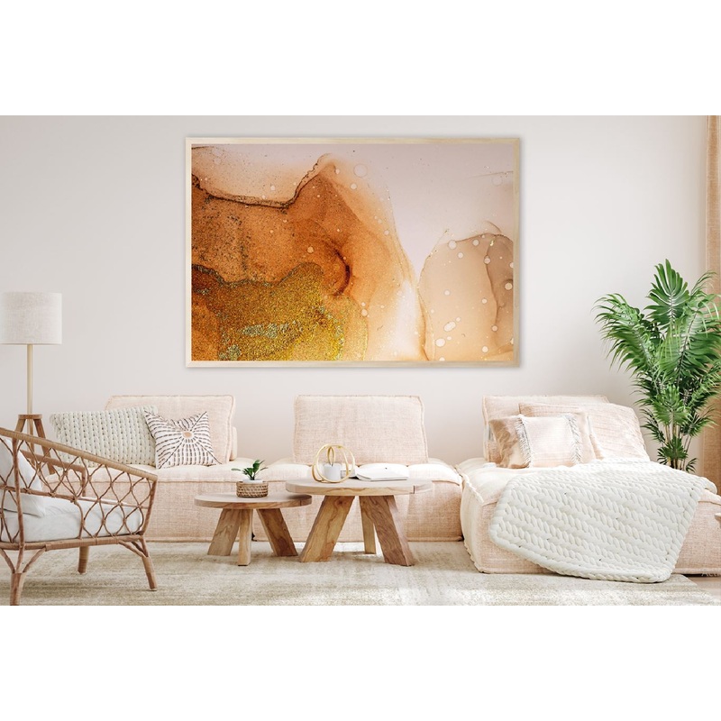 Orange & Gold Fluid Abstract Design Home Decor Premium Quality Poster Print Choose Your Sizes