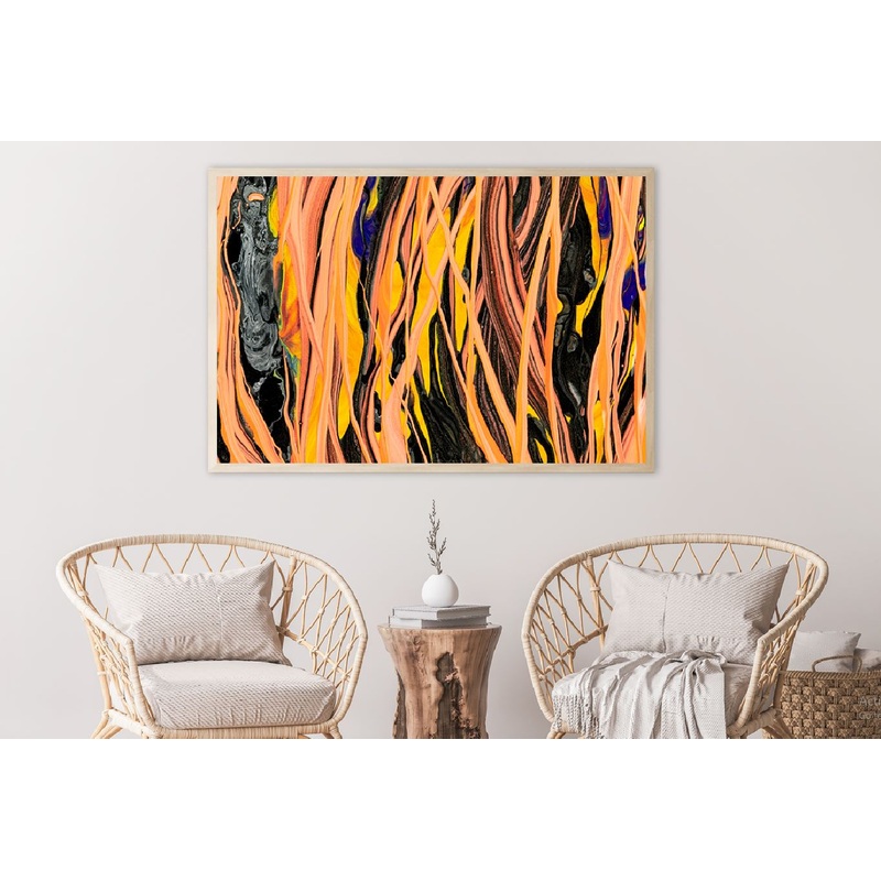 Orange Lines Liquid Abstract Design Home Decor Premium Quality Poster Print Choose Your Sizes