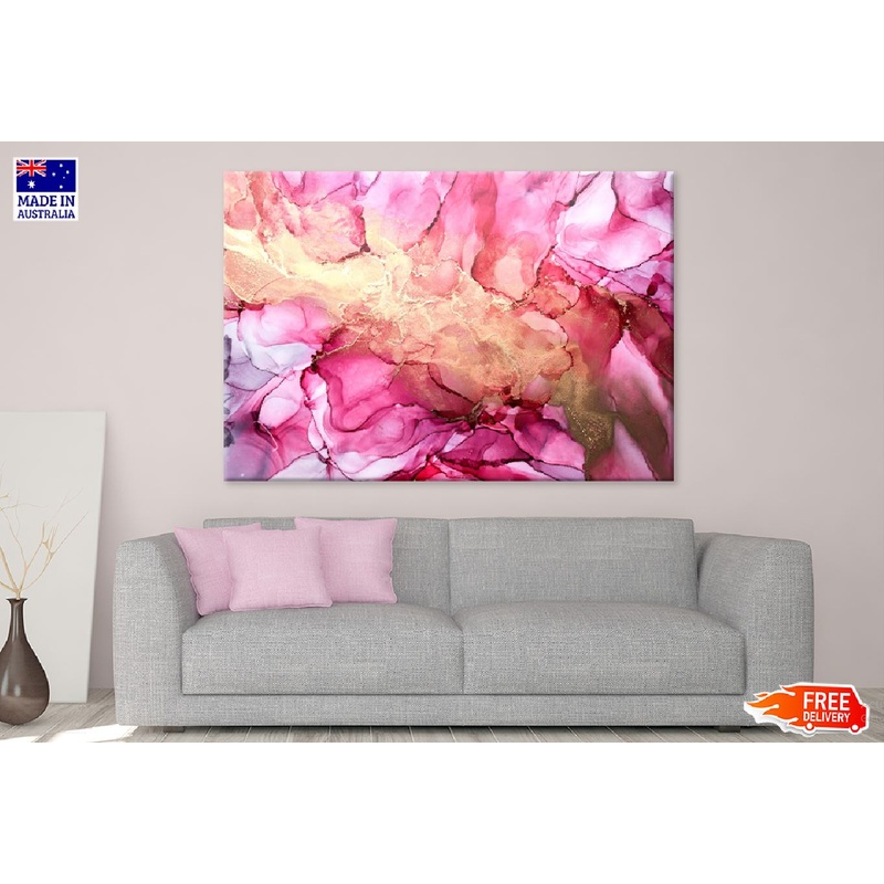 Pink & Gold Abstract Painting Art Print 100% Australian Made
