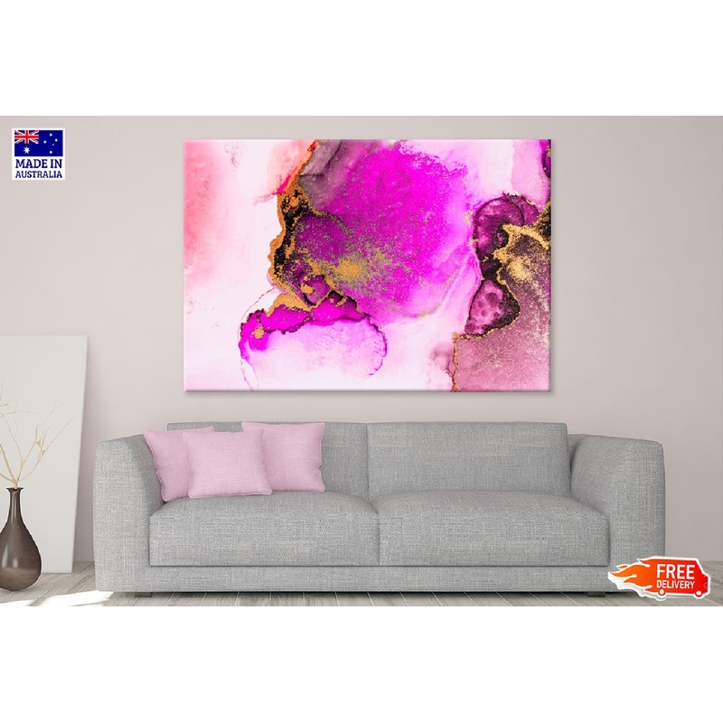Pink & Gold Liquid Abstract Design Print 100% Australian Made