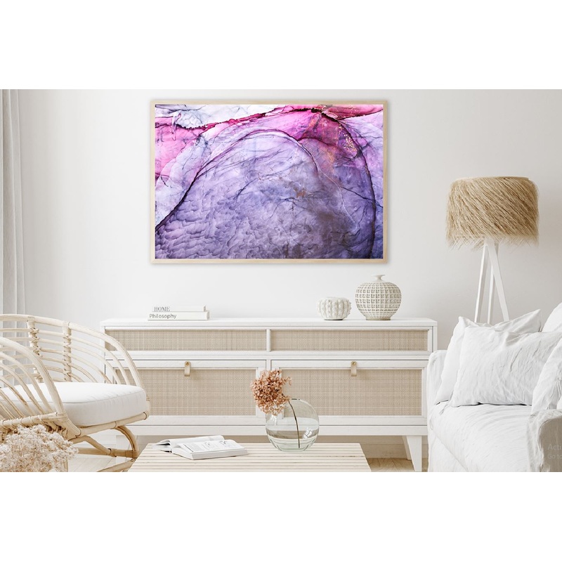 Pink Purple & Gold Line Abstract Design Home Decor Premium Quality Poster Print Choose Your Sizes