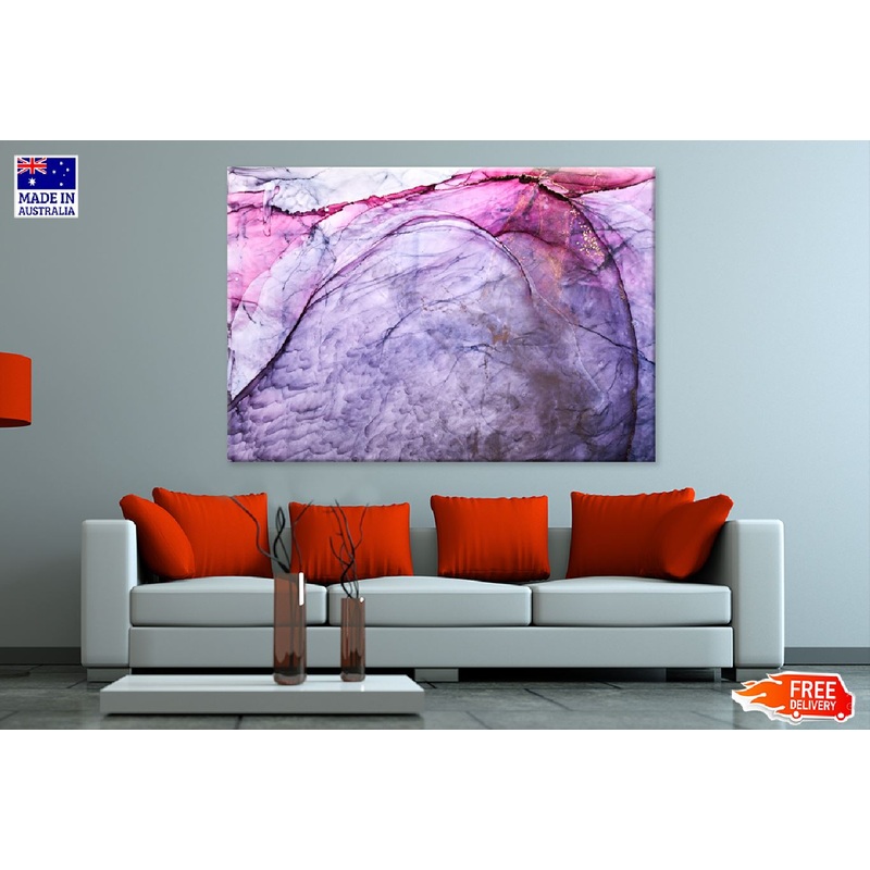 Pink Purple & Gold Line Abstract Design Print 100% Australian Made