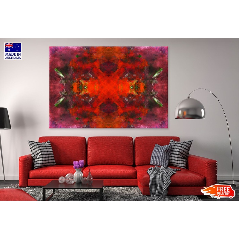 Pink with Red Watercolor Abstract Design Print 100% Australian Made