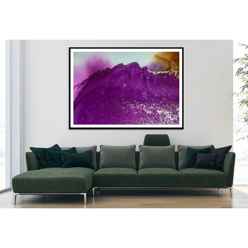 Purple & Gold Fluid Abstract Design Home Decor Premium Quality Poster Print Choose Your Sizes