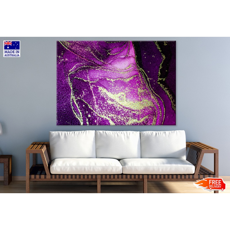 Purple & White Abstract Design Print 100% Australian Made