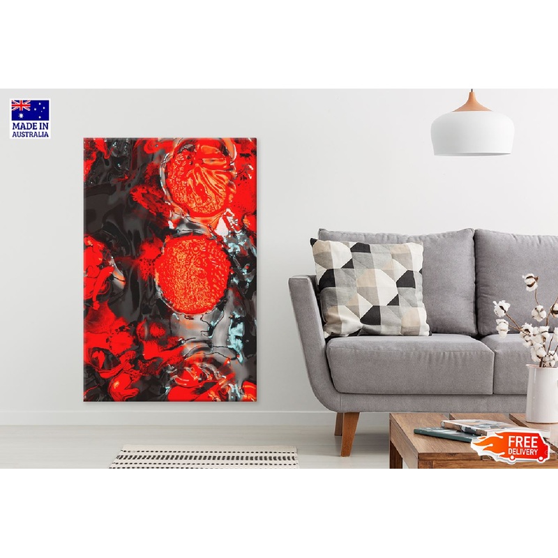 Red Black Blot Paint Abstract Design Print 100% Australian Made
