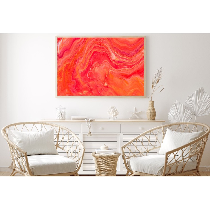 Red Orange Fluid Abstract Design Home Decor Premium Quality Poster Print Choose Your Sizes