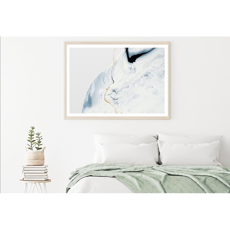 White & Gold Liquid Abstract Design Home Decor Premium Quality Poster Print Choose Your Sizes